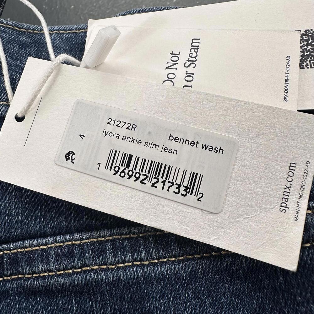 Spanx Jeans Womens 4 Lycra Ankle Slim Jean Jegging Bennet Wash NWT - Picture 2 of 11